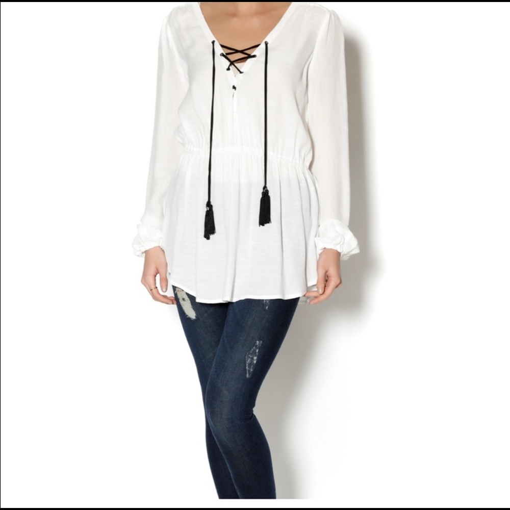 Free People Tassel Lace Up Tunic